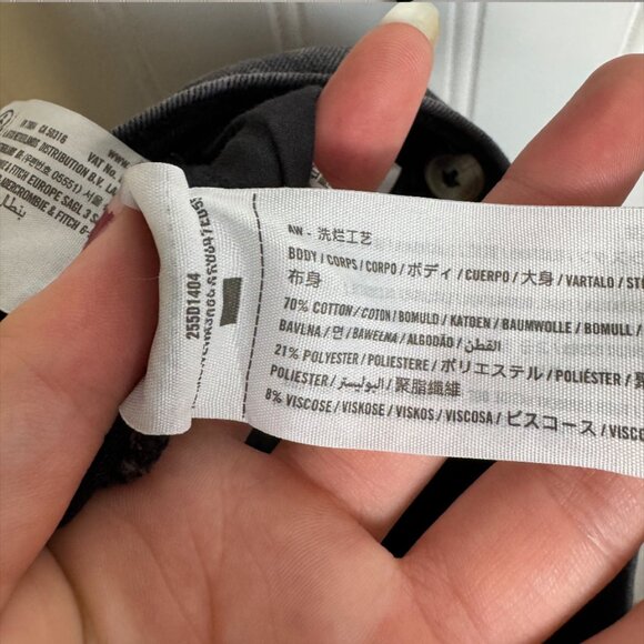 Abercrombie KIDS high rise flare black jeans split hem size 15/16 N42 - Picture 6 of 8